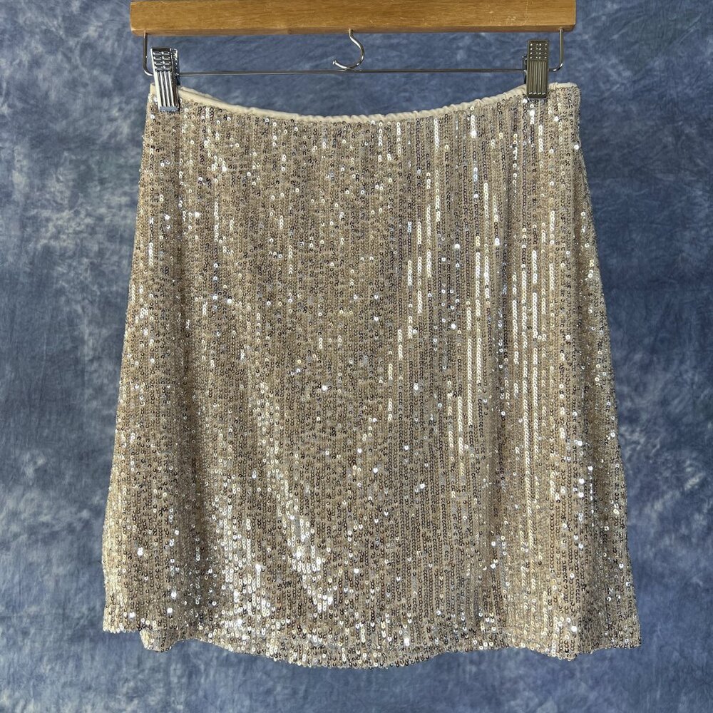 Old Navy Champagne Sequin Skirt Sz M